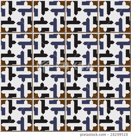 Ceramic tile pattern of vintage star geometry Ceramic tile pattern of vintage star geometry 28299528