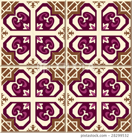 Ceramic tile pattern purple geometry cross heart 28299532