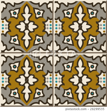 Ceramic tile pattern brown colorful kaleidoscope Ceramic tile pattern brown colorful kaleidoscope 28299535