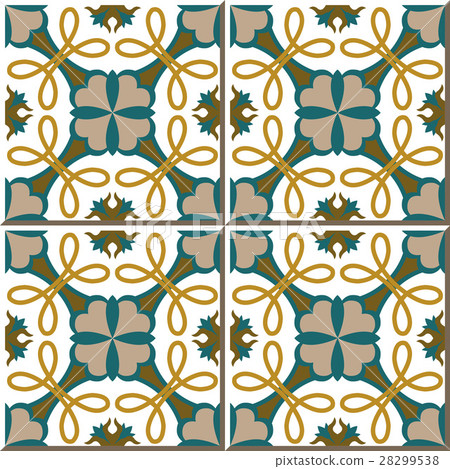 Ceramic tile pattern round line flower cross vine Ceramic tile pattern round line flower cross vine 28299538