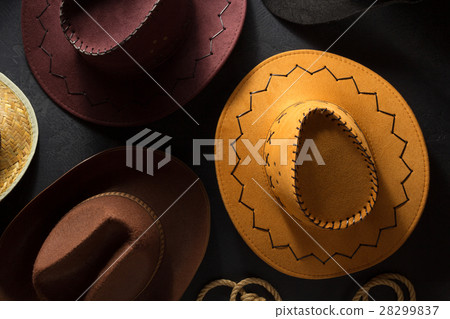 cowboy hat on wooden background. 28299837