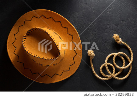 cowboy hat on wooden background. 28299838