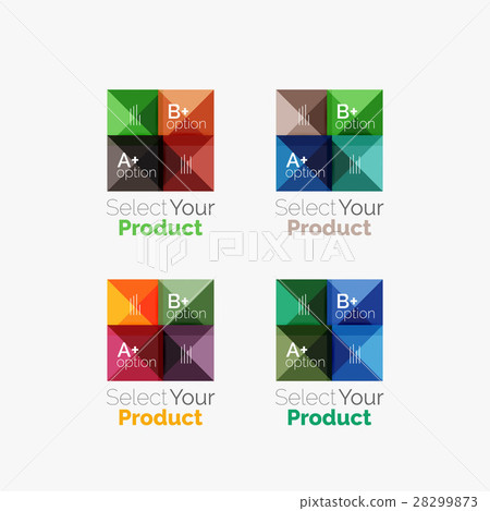 Set of square abstract background templates or Set of square abstract background templates or 28299873