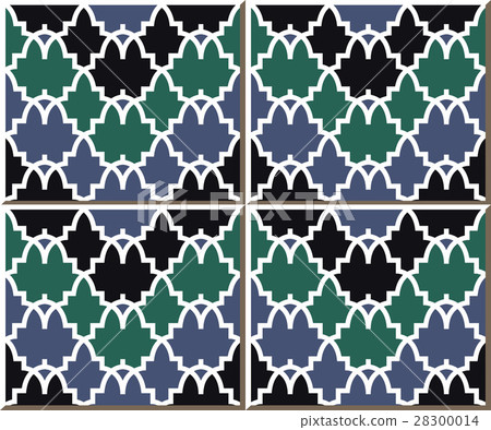 Ceramic tile pattern Arabic curve white geometry 28300014