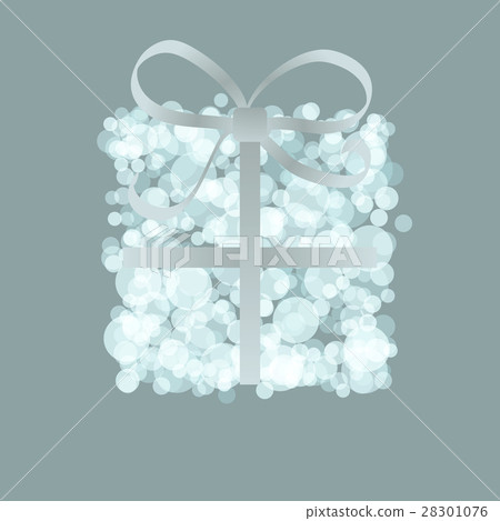 Card with present box from snowballs bow. + EPS8 28301076