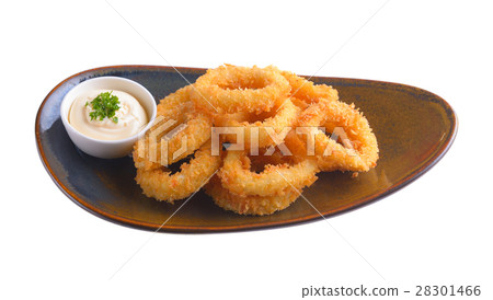 fried squid in ceramic plate 28301466
