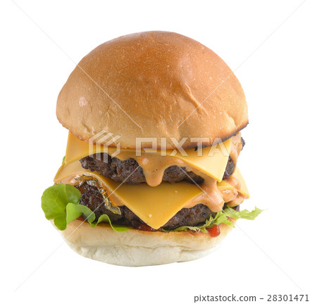 Hamburger meat isolated on white background 28301471