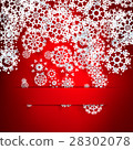 Red background with paper snowflakes. 28302078