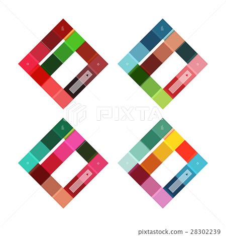 Colorful stripes infographic templates set 28302239