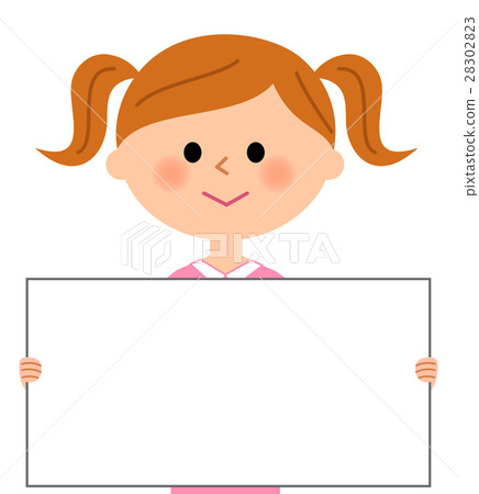 A girl with a white board A girl with a white board 28302823