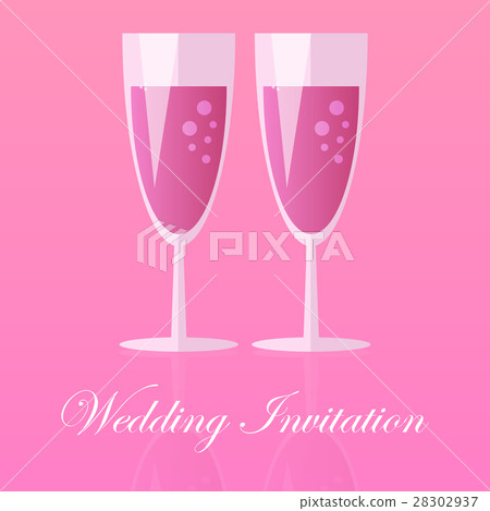 Two Champagne Glasses. Vector illustration Two Champagne Glasses. Vector illustration 28302937
