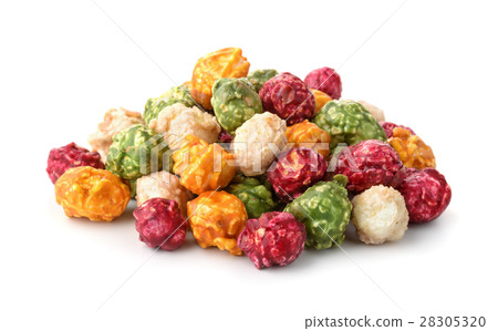 圖庫照片: pile of colorful popcorn