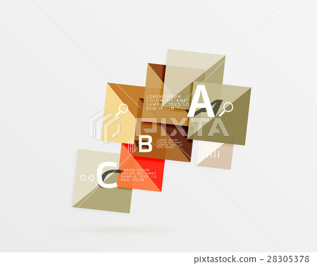 Modern flying square infographic 28305378