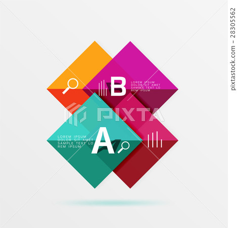 Glossy squares with text, abstract geometric 28305562