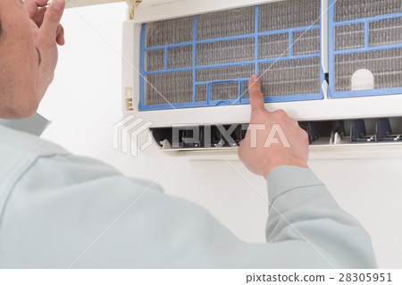Air conditioner and businessman Air conditioner and businessman 28305951
