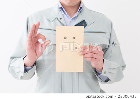 Salary bag businessman white back 28306435