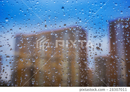 Abstract background. Drops of water on the window 28307011