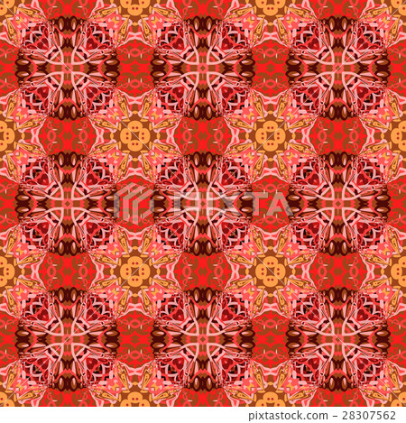 Complex red pattern with lines - Stock Illustration [28307562] - PIXTA