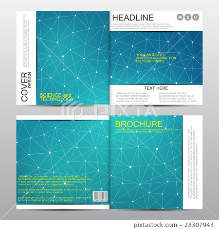 Square brochure template with molecular structure Square brochure template with molecular structure 28307943