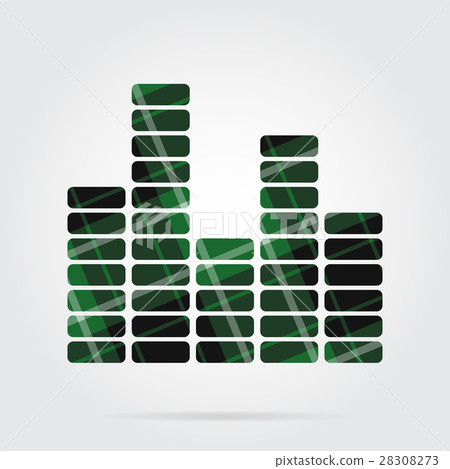 green, black tartan isolated icon - equalizer green, black tartan isolated icon - equalizer 28308273