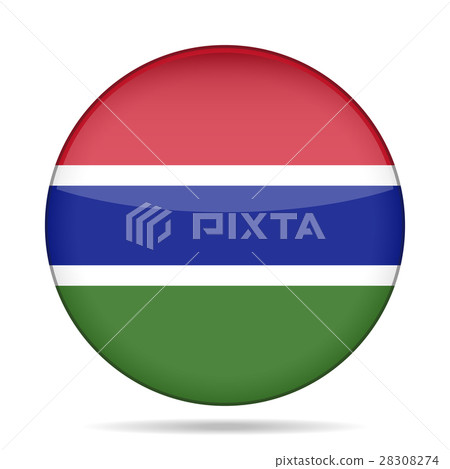 Flag of Gambia. Shiny round button. Flag of Gambia. Shiny round button. 28308274