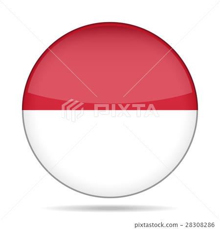 Flag of Indonesia. Shiny round button. Flag of Indonesia. Shiny round button. 28308286
