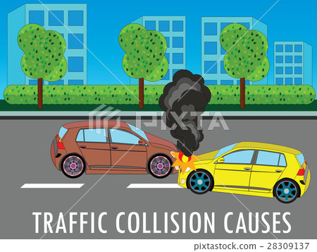 Accident car collided at suburbs on the road. Accident car collided at suburbs on the road. 28309137