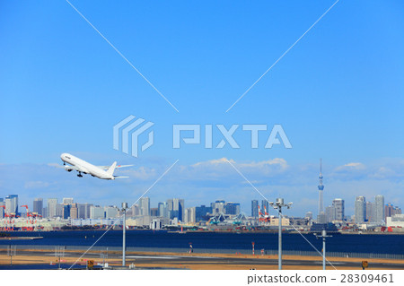 東京天空樹和客機 28309461