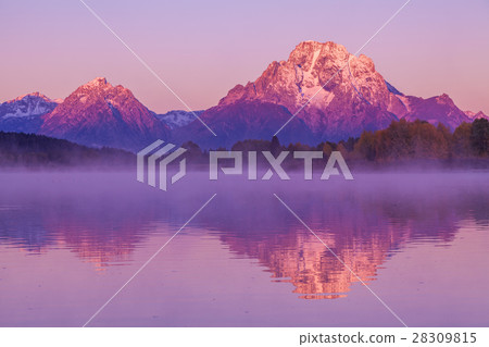 Teton Sunrise Reflection in Fall 28309815
