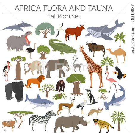 Flat Africa flora and fauna map constructor Flat Africa flora and fauna map constructor 28310027