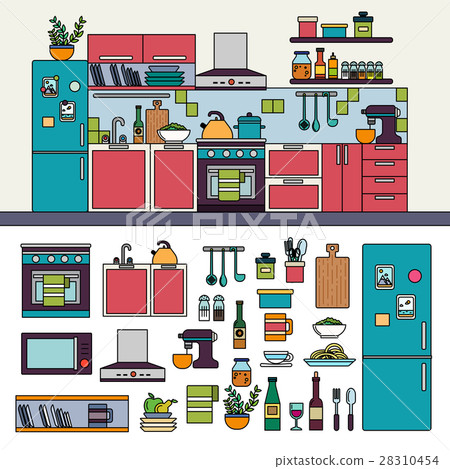 Kitchen interior with modern furniture 28310454