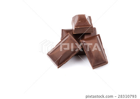 Stack of chocolate pieces Stack of chocolate pieces 28310793