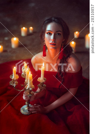 Beautiful lady with candles Beautiful lady with candles 28310857