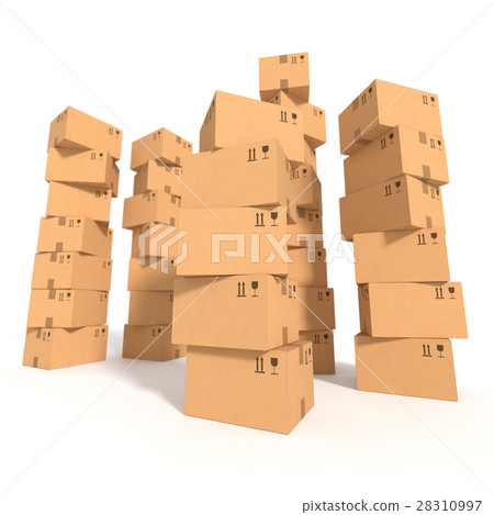 Stacks of cardboard boxes 28310997
