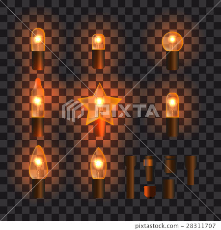 Set of orange shining garland lights 28311707