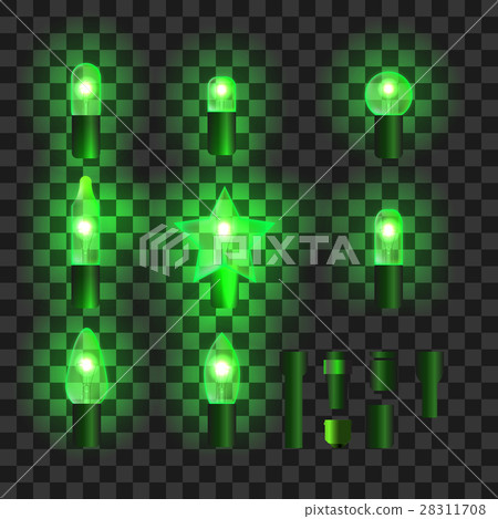Set of green shining garland lights 28311708