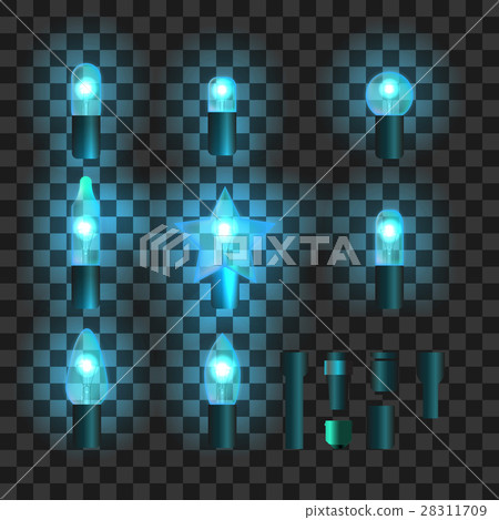 Set of azure shining garland lights 28311709