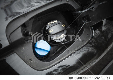 Modern car details, closed fuel cap 28312234