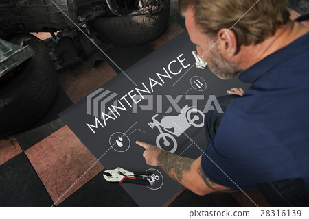 Motor Service Maintenance Motorbike Concept Motor Service Maintenance Motorbike Concept 28316139