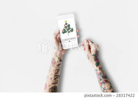 Christmas Tree Celebration Tinsel Concept 28317422