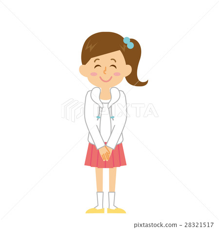 女小學生_鞠躬_15系列 28321517