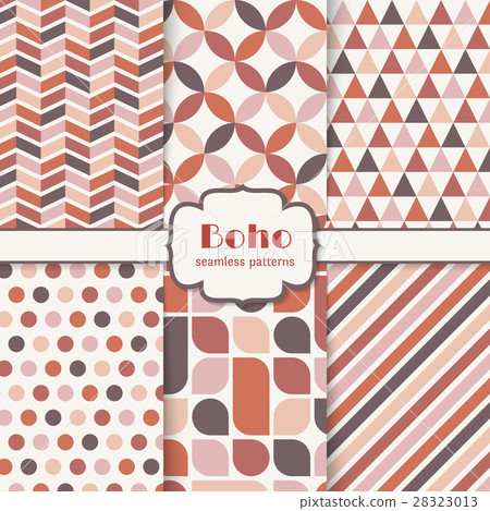 Boho seamless patterns set 28323013