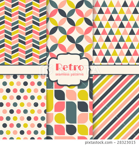Retro seamless patterns set Retro seamless patterns set 28323015