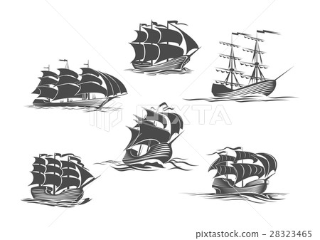 Sailing ship, sailboat, yacht and brigantine icon Sailing ship, sailboat, yacht and brigantine icon 28323465