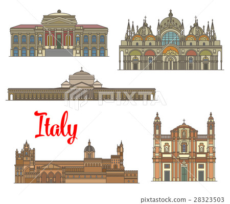 Italian travel landmarks of arts and religion 28323503