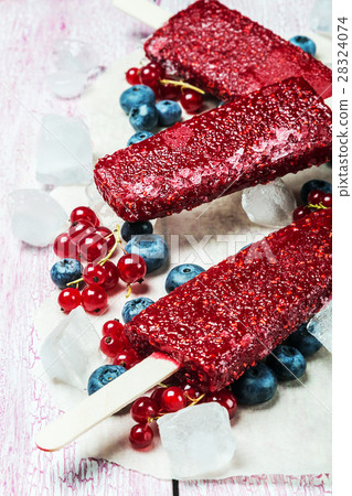 popsicle raspberries and strawberries with popsicle raspberries and strawberries with 28324074