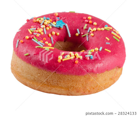 one glazed donut isolated on white background 28324133