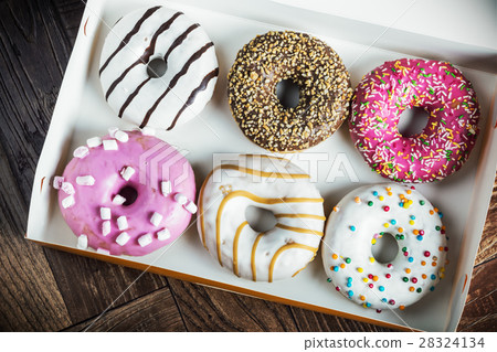 fresh baked glazed donuts in a box fresh baked glazed donuts in a box 28324134