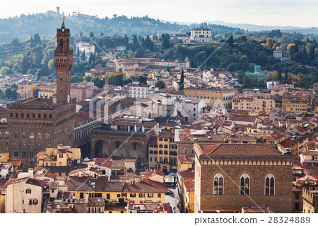 above view of Florence city with Palazzo Vecchio above view of Florence city with Palazzo Vecchio 28324889
