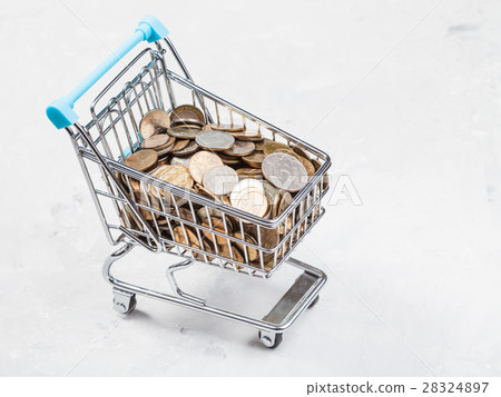 carriage with russian coins on concrete board 28324897